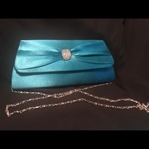 Davids Bridal turquoise dyed bag